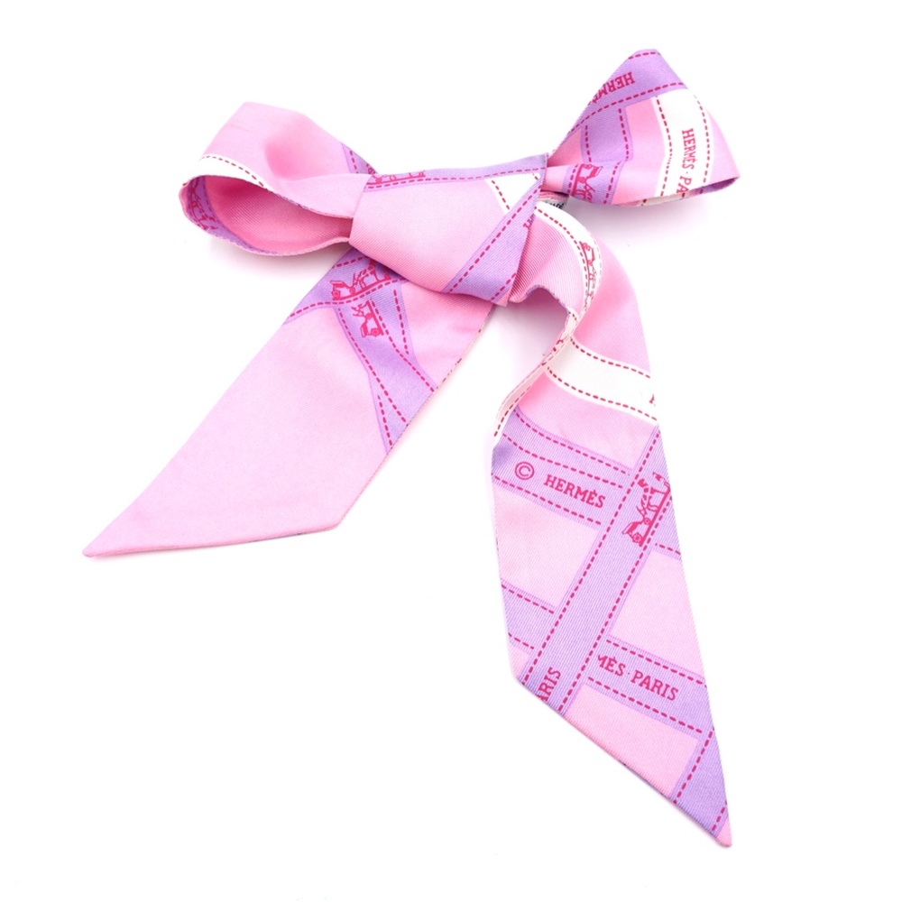 Pink Twilly Logo Ribbon Silk Scarf/Wrap - Picture 2 of 11
